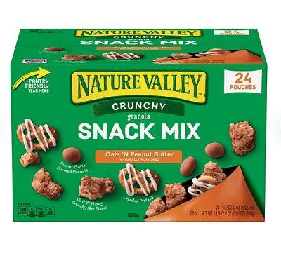 #ad Nature Valley Crunchy Granola Snack Mix Oats #x27;N Peanut Butter 1.2oz 24pk $25.30
