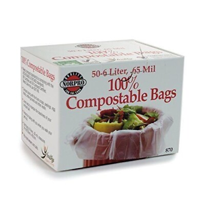 #ad Norpro 100% Compostable Bags 50 Count 6 Liter $11.89