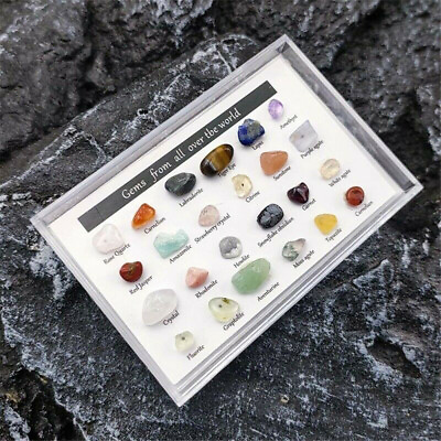 24* Box Natural Spirituality Rare Healing Crystal Stone Advent Rock Minerals Art $5.36