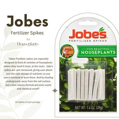 2 PACKS Jobe’s Fertilizer Spikes for Beautiful Houseplants 60 Total Made in USA $7.95