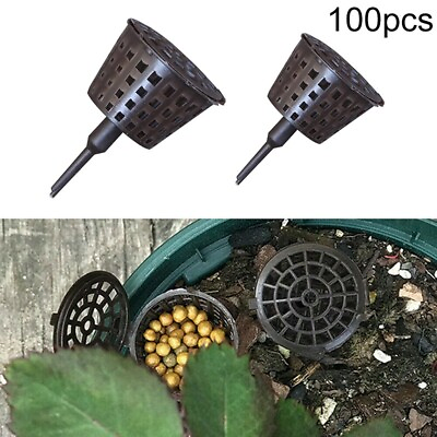 #ad *100Pcs Garden Bonsai Fertilizer Tool Basket Box Case Plant Portable With Lid $18.09
