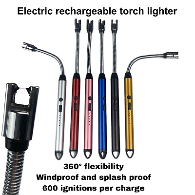 Electric Flameless Arc Lighter USB Rechargeable Candle Camp BBQ Grill Kitchen $8.99