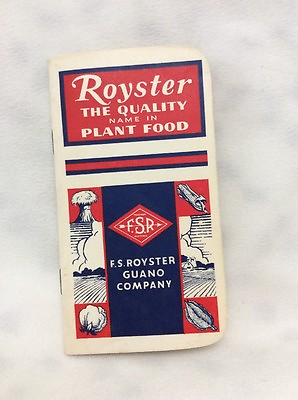 VINTAGE 1959 F.S. ROYSTER FERTILIZERS Farmer#x27;s Note Pad w Calendars $8.29