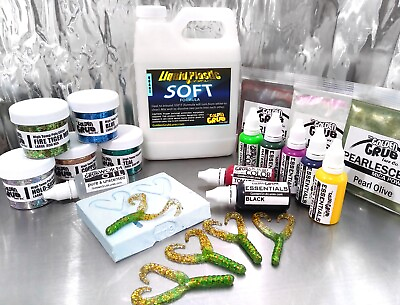 #ad #ad Liquid Plastic SUPER STARTER SET Twintail Grub plastisol fishing lure making kit $119.95