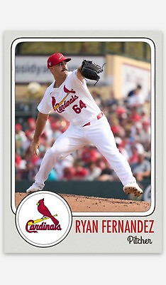 #ad Ryan Fernandez Custom St Louis Cardinals Baseball Card Limited Edition $9.49