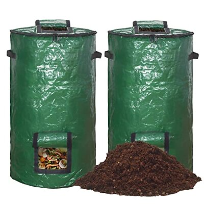 #ad #ad Compost Bin Bags Reusable Yard Waste Bags 34 Gallon 2 Pack $27.67