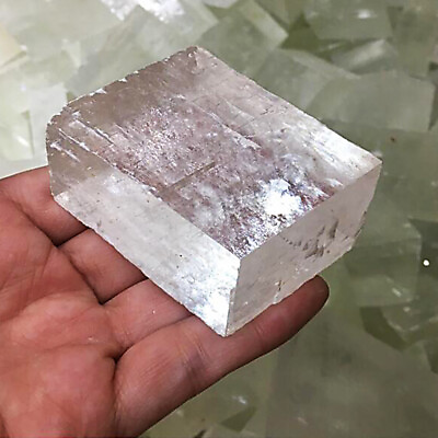 Large Natural Optical Calcite Raw Iceland Spar Mineral Specimen Crystal Healing $6.99