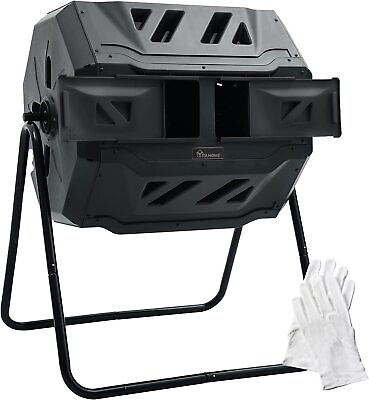 #ad Compost Bin Large Composting 43 Gallon Dual Rotating Outdoor Garden $78.32