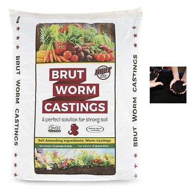 #ad Worm Castings for Plants Earthworm Organic Fertilizer Garden Soil Builder 12 Lbs $37.04