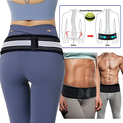 #ad Sacroiliac SI Joint Hip Belt Lower Back Support Brace Sciatica Pain Relief US $4.39