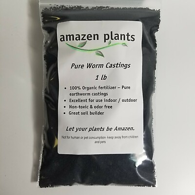 Pure Worm Castings Organic Worm Poop Earthworm Soil Enhancer Natural Fertilizer $34.45