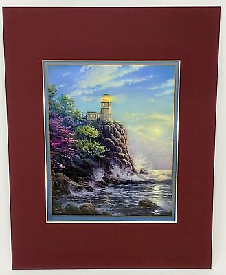 Thomas Kinkade Split Rock Light Lighthouse Matted Collector#x27;s Print 11x14 $28.79