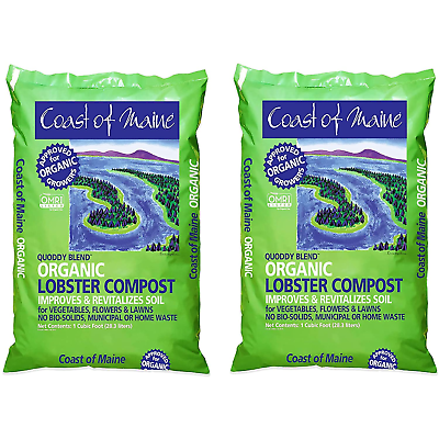 Coast of Maine Q1 Quoddy Blend Lobster Compost Soil Conditioner 1 CF 2 Pack $48.75