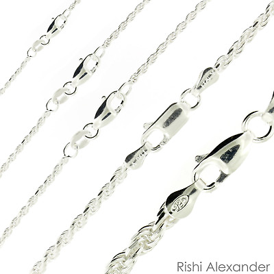 Real Solid Sterling Silver Diamond Cut Rope Chain Mens Boys Bracelet or Necklace $139.99