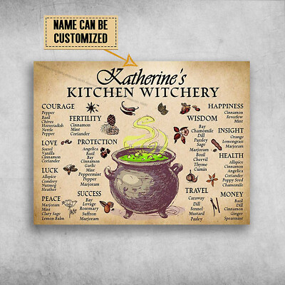Witch Kitchen Kitchen Poster Kitchen Witchery Courage Fertility Customize... $14.52