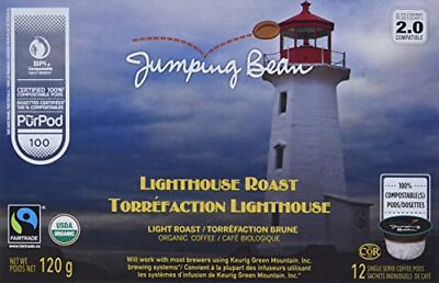 #ad Lighthouse Light Roast Fairtrade Organic 100% Compostable Coffee Pods 12ct $27.44