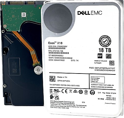 #ad Dell Exos X18 18TB SATA 6Gb s 7200RPM 3.5 inch Enterprise HDD ST18000NM002J $149.99