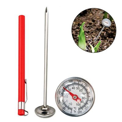 #ad Stainless Steel Soil Thermometer 127mm Stem Display 0 100 Degrees Celsius $7.97