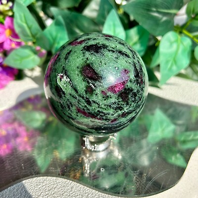 #ad Green Ruby Zoisite Crystal Display Sphere Reiki Healing Stone Polished Crystal $50.00