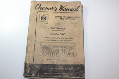 #ad Vintage IH Owner#x27;s Manual McCormick Deering Model MF Fertilizer Canada $44.00