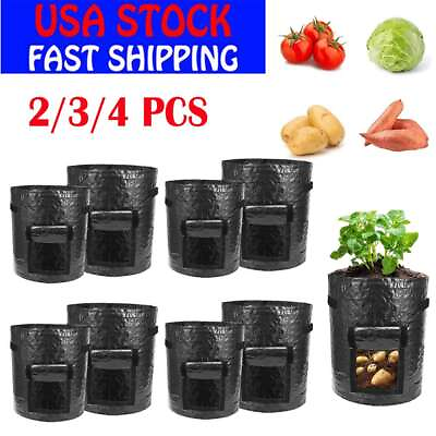 #ad Potato Grow Bags Tomato Plant Bag Fabric Sack Spuds Root Pots Vegetable Garden $14.59