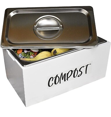 #ad BelleMark Kitchen Compost Bin 1.6 Gal Rust Proof Stainless Steel Insert Coun... $16.90