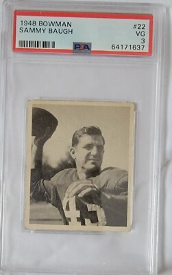 1948 Bowman #22 Sammy Baugh PSA VG 3 Washington Redskins HOF RC Rookie Card $400.00