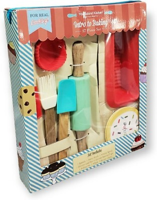 Intro To Baking Set 17 Pc Kids Cooking Handstand Kitchen For Real Use Not Toy $23.99