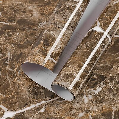 Brown Marble Contact Paper Countertop Vinyl Self Adhesive Counter 11.8inx78.7in. $10.01