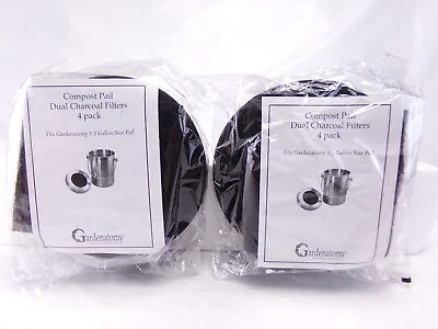 #ad 2 X Gardenatomy® Compost Pail Charcoal Filters 4 Round amp; 4 Square Per Pack $10.00