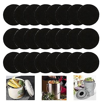 #ad #ad 24 PCS 6.3 Inch Charcoal Filters for Compost Bucket Kitchen Compost Bin Filte... $19.47