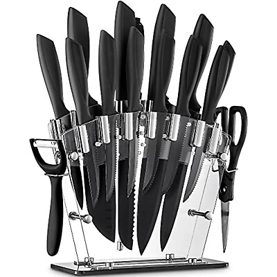 Knife Set Stainless Carbon Kitchen Steel High Pcs 16 Deik Cutlery Handle Chicago $54.99