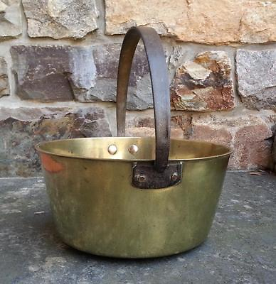 Heavy solid bell metal brass country kitchen pail c1800 $375.00