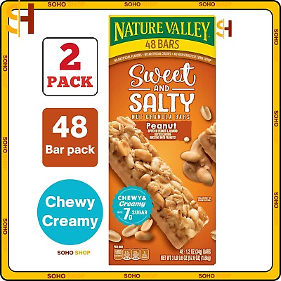 #ad 2 Packs Nature Valley Sweet amp; Salty Nut Peanut Granola Bars 36 ct 43.2 oz Each $29.99