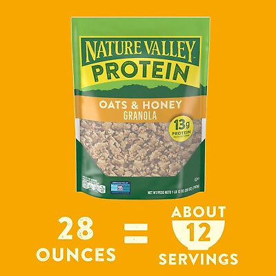 #ad Nature Valley Oats Honey Protein Granola Cereal 28 Oz. FAST SHIPPING $19.73