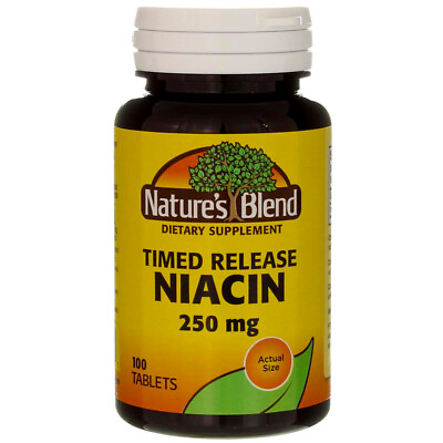 #ad #ad Nature#x27;s Blend Niacin Timed Release Tablets 250 mg 100 Ct $11.34