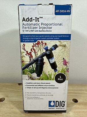 #ad #ad DIG Add it Automatic Proportional Fertilizer Injector 3 4quot; FHT x MHT w Backflow $25.00